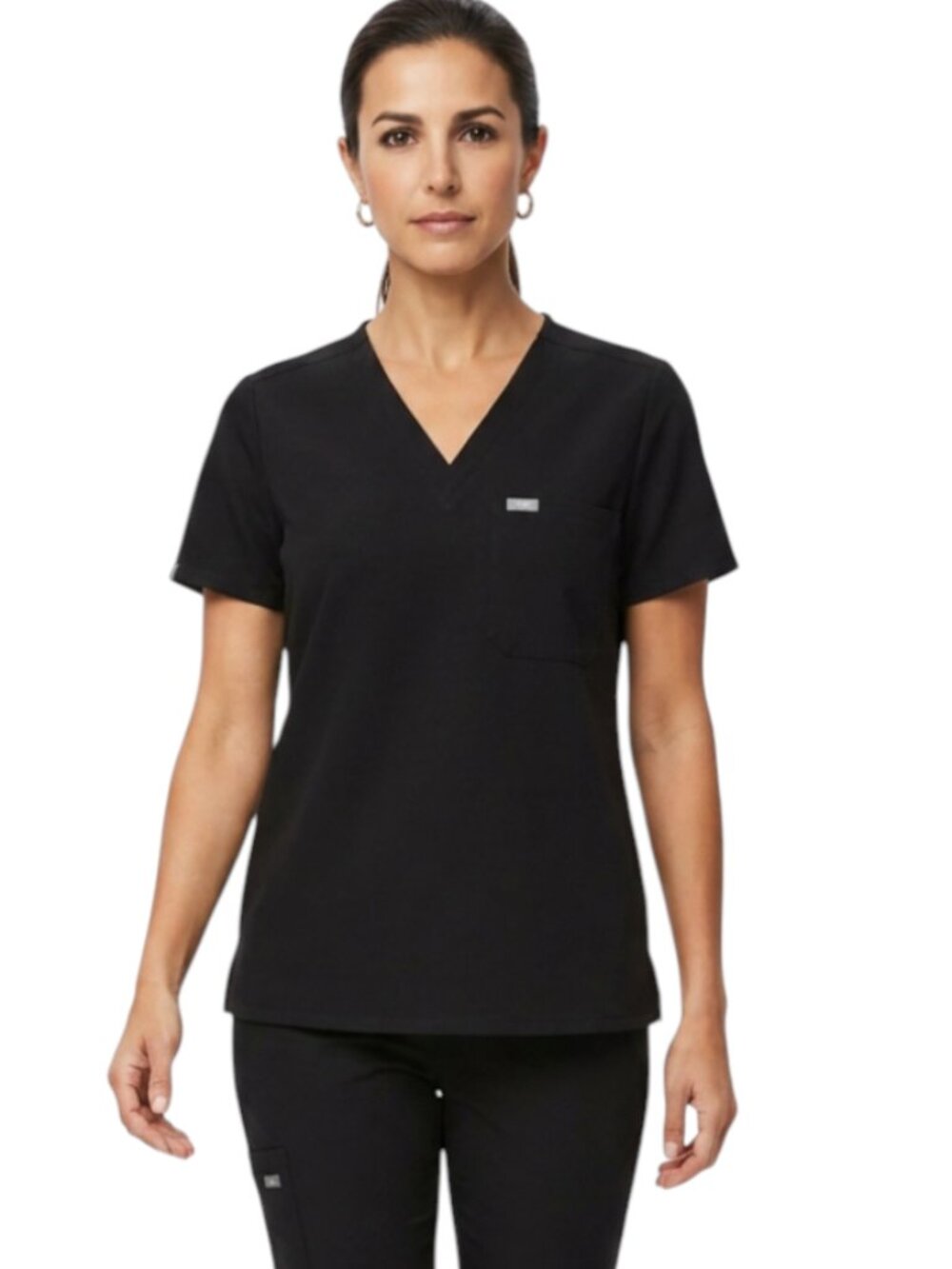 Figs XL Catarina Scrub Top in Black